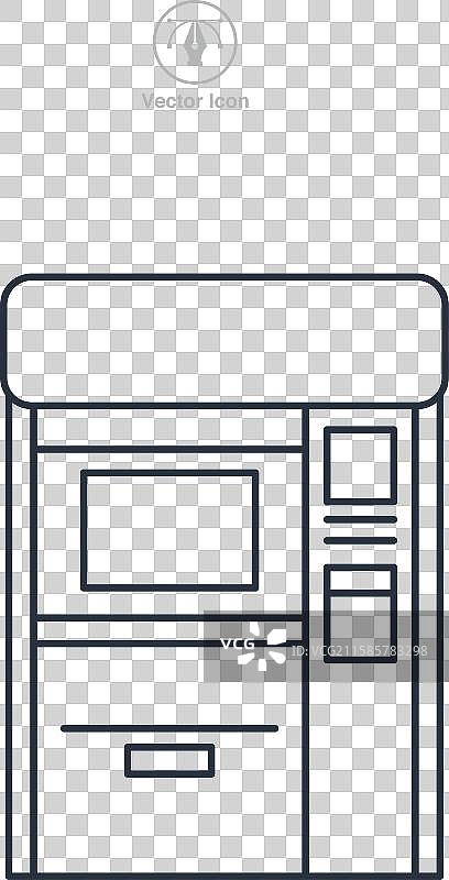 自动取款机图标符号，独立于白色背景图片素材