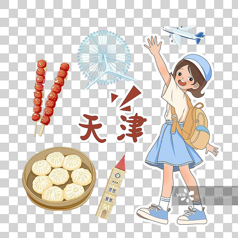 天津城市元素图片素材