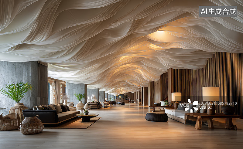 【AI数字艺术】豪华酒店大堂设计图片素材