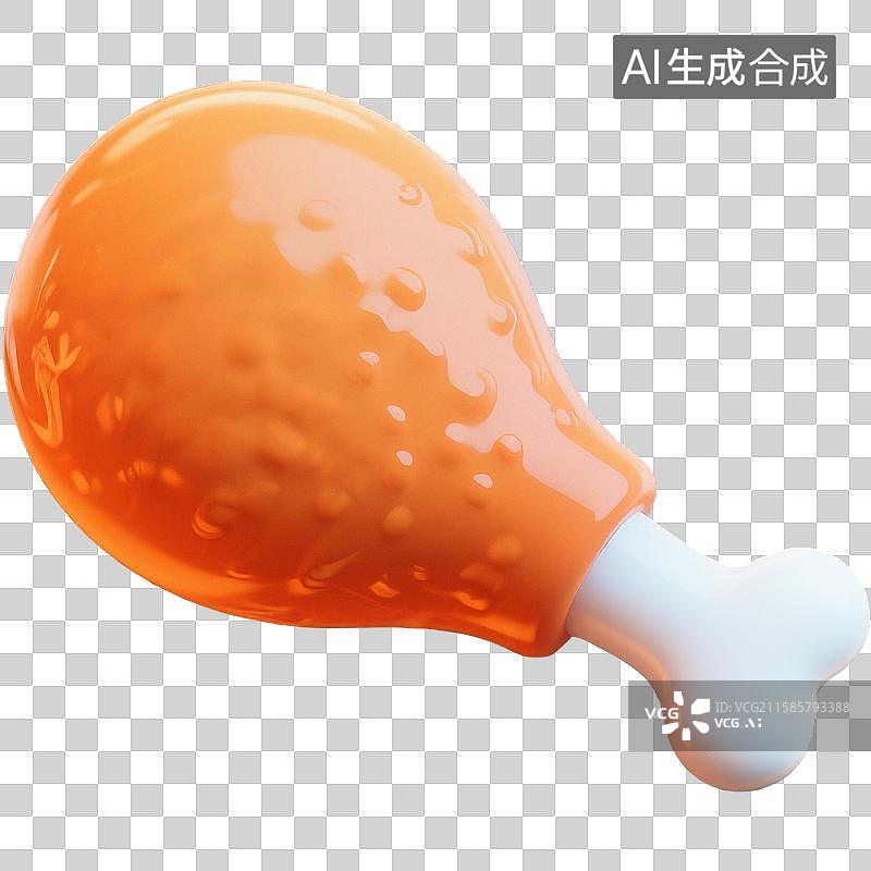 【AI数字艺术】3D鸡腿图标图片素材