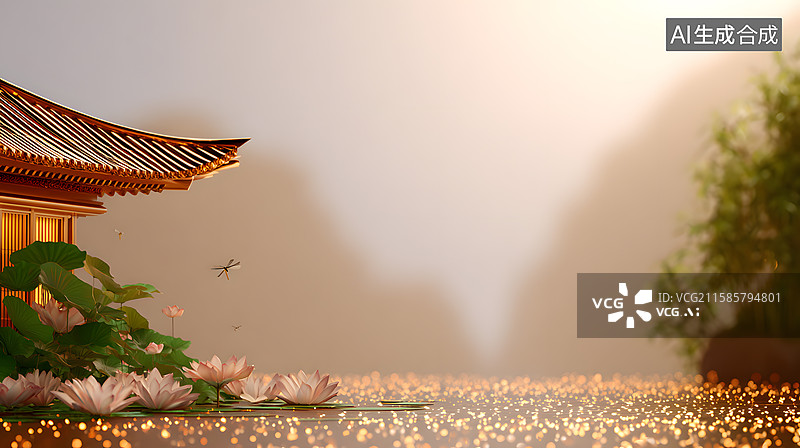 【AI数字艺术】梦幻金辉图片素材