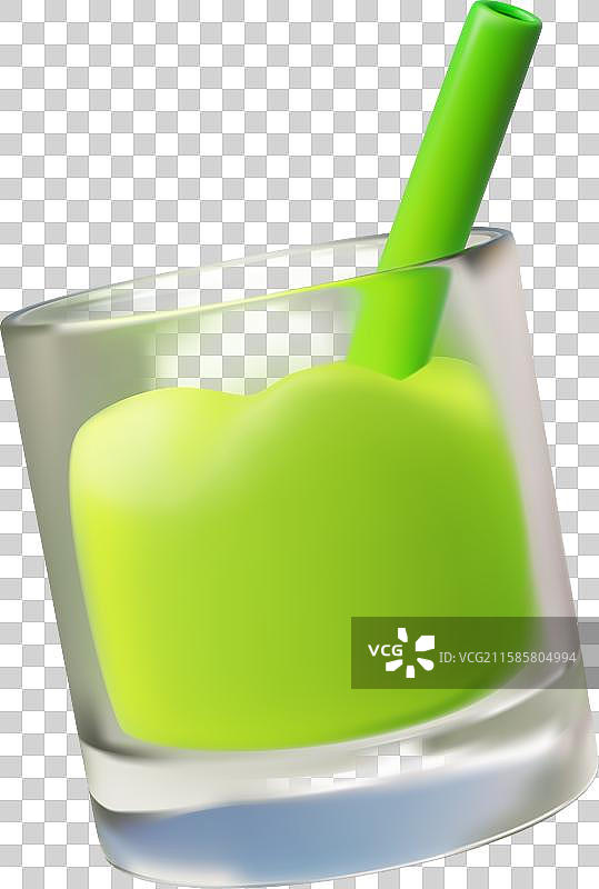 3D描绘的绿色果昔图片素材