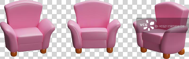 多种类型的粉色椅子3D模型合集图片素材
