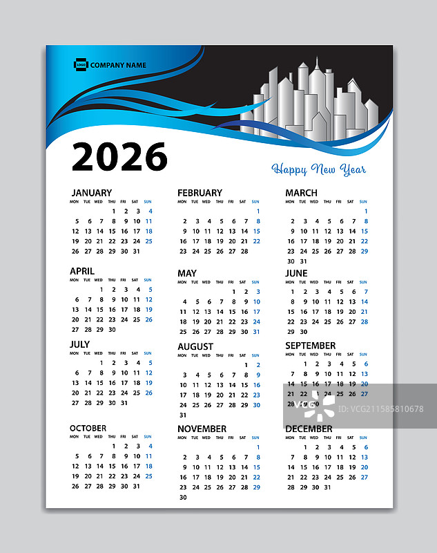 2026年模板墙壁日历图片素材