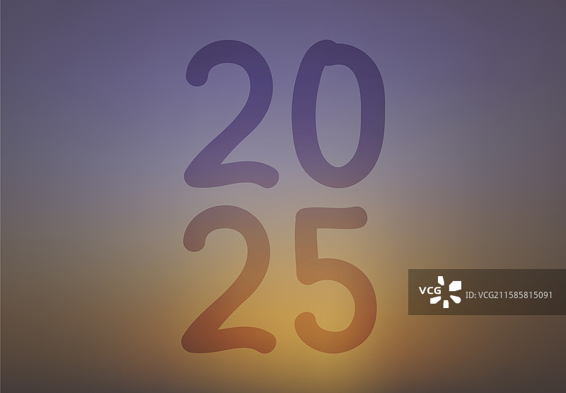 2025年新年快乐设计，真实而优雅图片素材