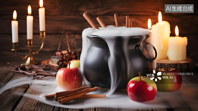 【AI数字艺术】神秘的魔法药锅图片素材