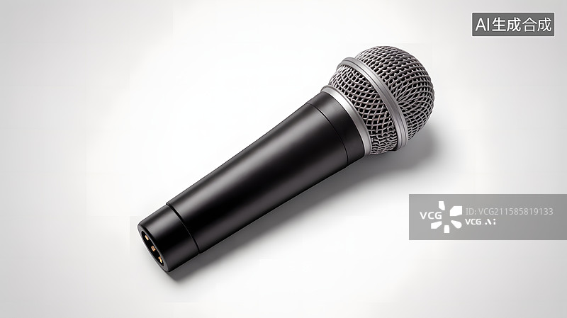 【AI数字艺术】黑色麦克风特写图片素材