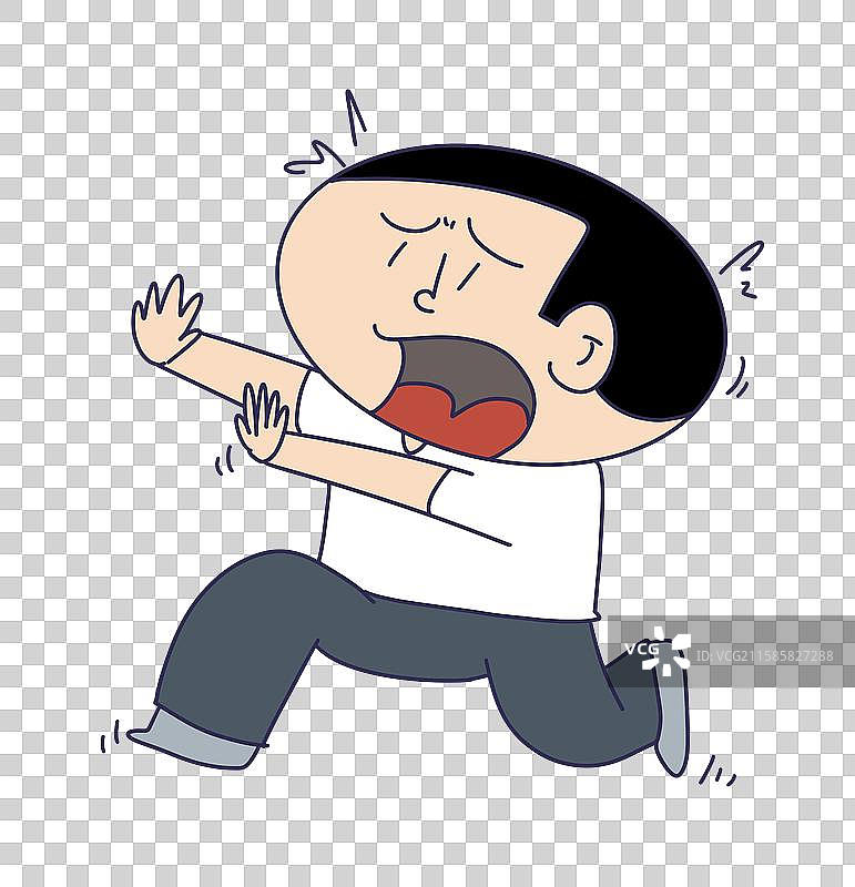 慌张逃跑的人物图片素材