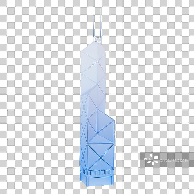 3D渲染的香港地标建筑香港中银大厦元素元素图片素材