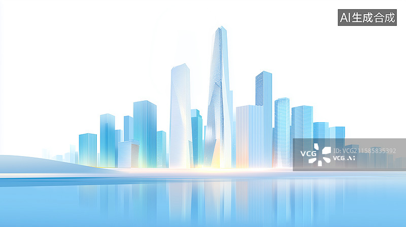 【AI数字艺术】极简城市景观图片素材