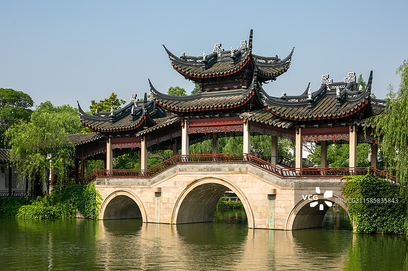 吴江静思园美丽古建筑风光图片素材