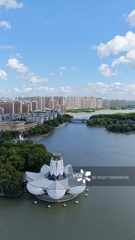 浙江嘉兴平湖东湖景区航拍图片素材