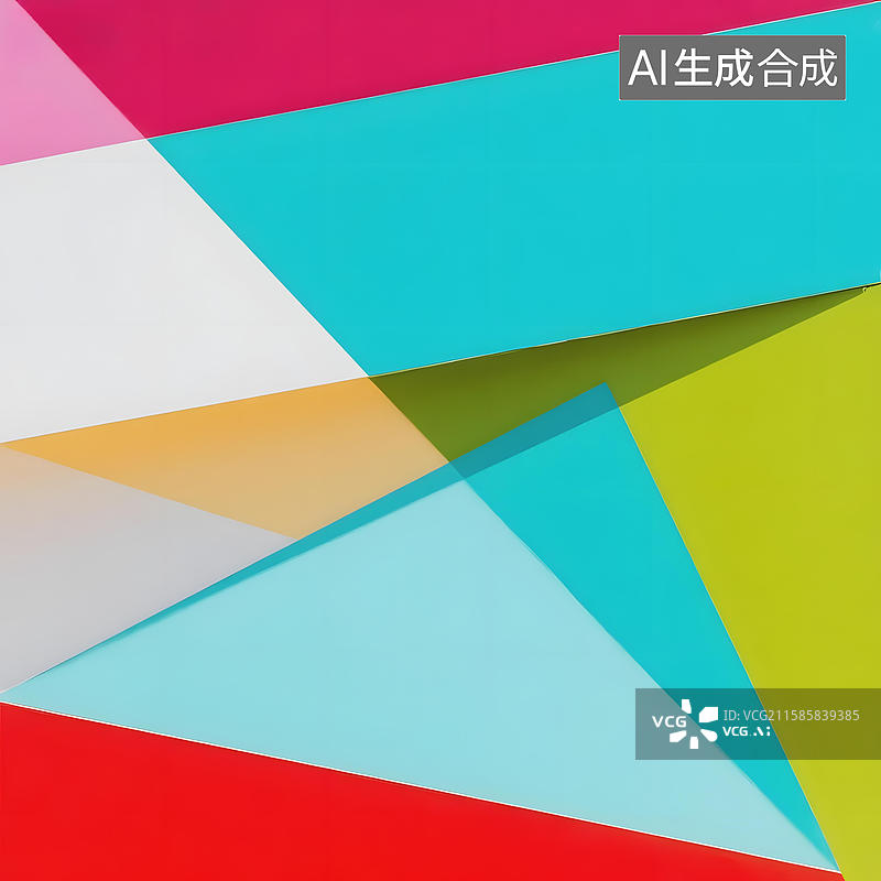 【AI数字艺术】多彩几何图形的抽象组合图片素材