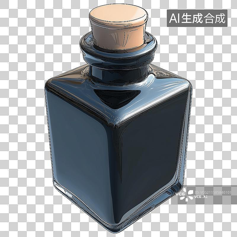 【AI数字艺术】3D风格办公用品主题之墨水瓶元素图片素材