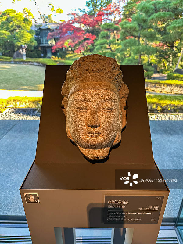 北齐 菩萨立像头部 天龙山石窟第10窟 根津美术馆图片素材