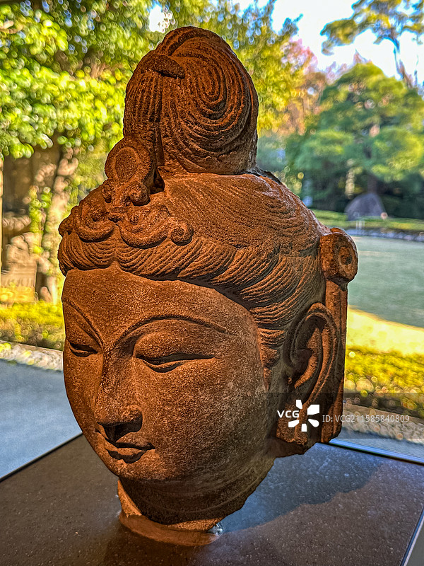 北齐 菩萨坐像头部 天龙山石窟第21窟 根津美术馆图片素材