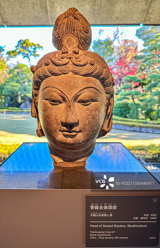 北齐 菩萨坐像头部 天龙山石窟第21窟 根津美术馆图片素材