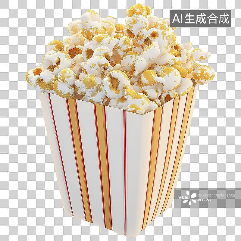 【AI数字艺术】3D风格食物主题之爆米花元素图片素材