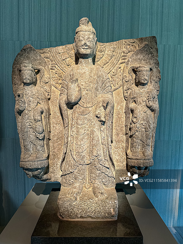 北魏 如来三尊像 根津美术馆图片素材