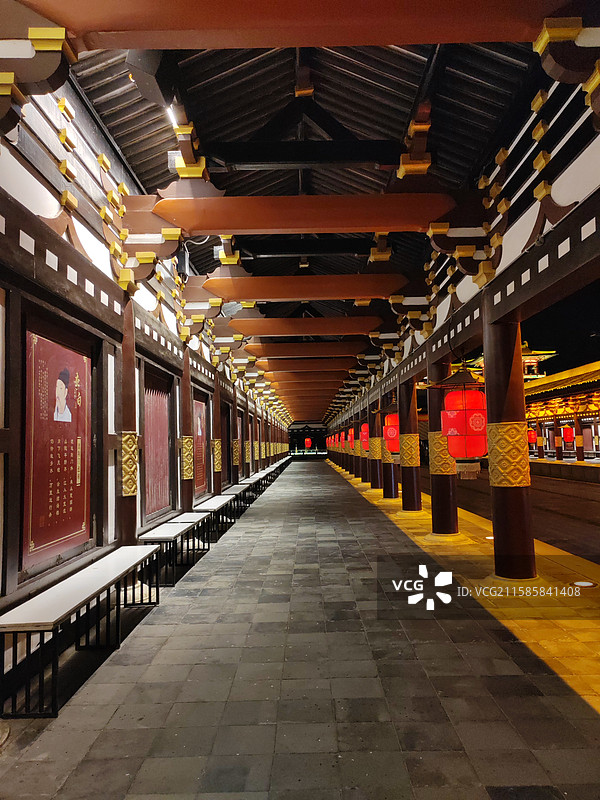 襄阳唐城的长廊图片素材