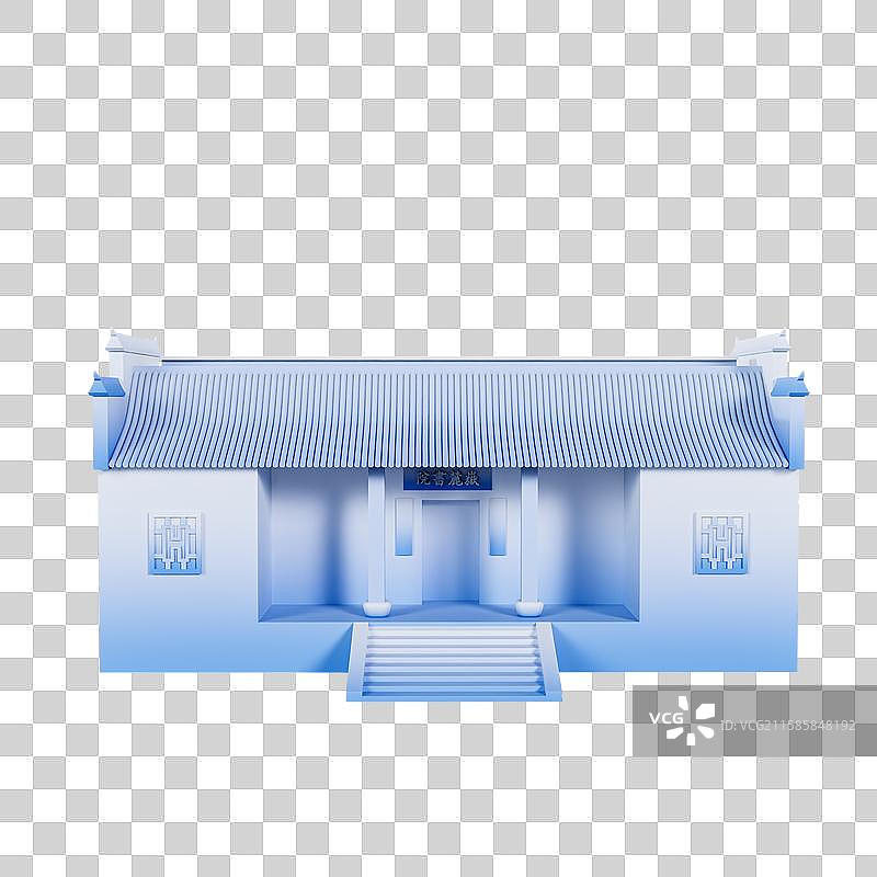 3D立体湖南长沙地标建筑长沙元素岳麗书院图片素材