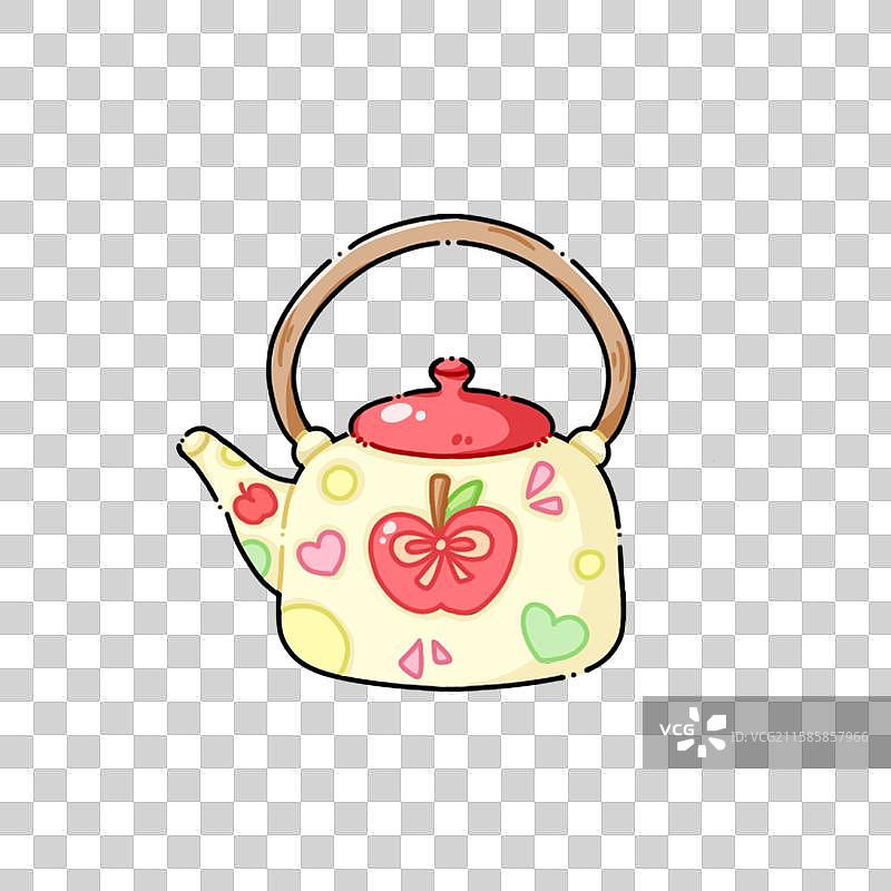 手绘卡通壶图片素材