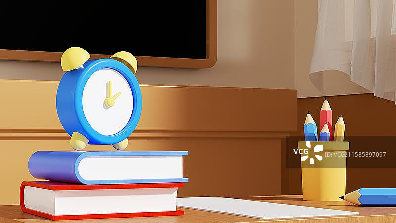 开学毕业季学校创意C4D场景图片素材