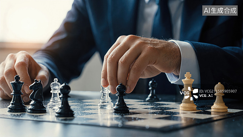 【AI数字艺术】棋局中的思考图片素材