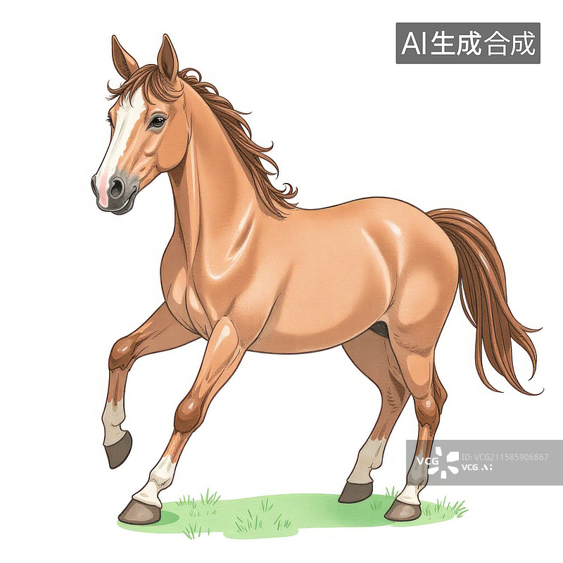 【AI数字艺术】一匹漂亮的马的画像图片素材