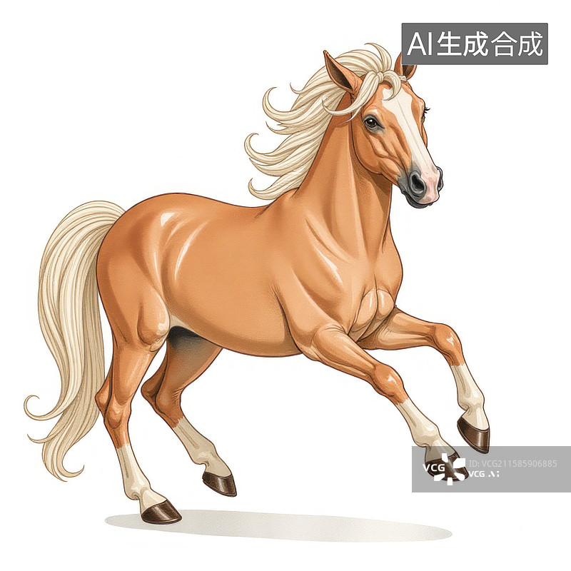 【AI数字艺术】一匹漂亮的马的画像图片素材