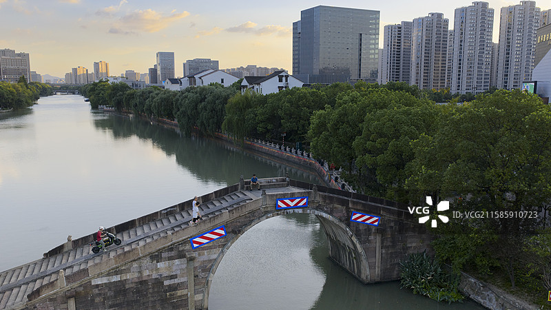 杭州拱墅区上塘河欢喜桥永宁桥图片素材