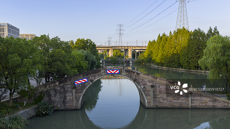 杭州拱墅区上塘河欢喜桥永宁桥图片素材