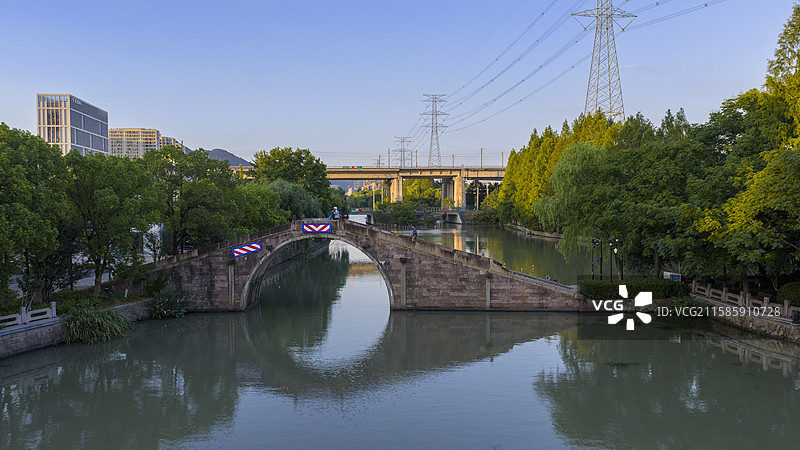 杭州拱墅区上塘河欢喜桥永宁桥图片素材