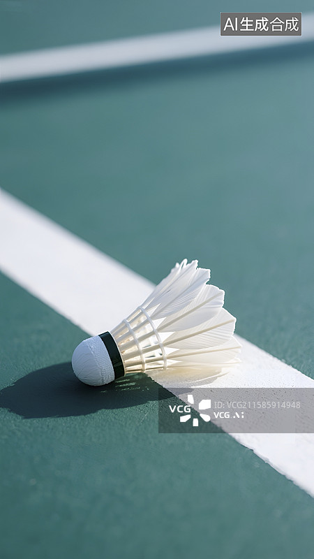【AI数字艺术】羽毛球场上的羽毛球特写图片素材