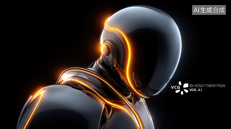 【AI数字艺术】未来科技感的机器人形象图片素材
