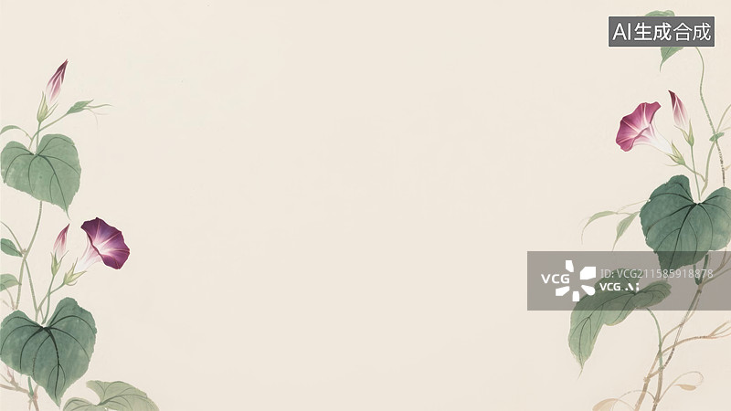 【AI数字艺术】水墨画两侧图片素材