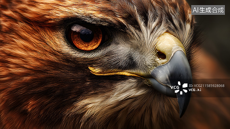 【AI数字艺术】鹰的面部特写图片素材