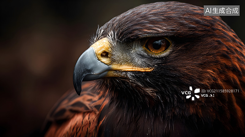 【AI数字艺术】鹰的面部特写图片素材