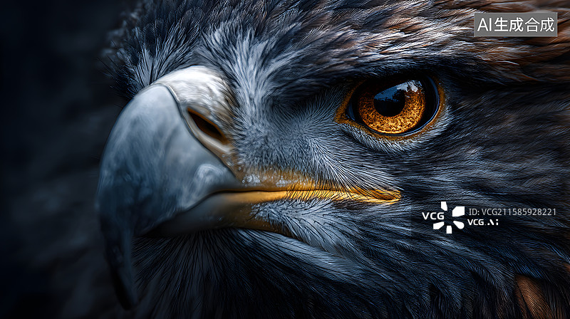 【AI数字艺术】鹰的面部特写图片素材