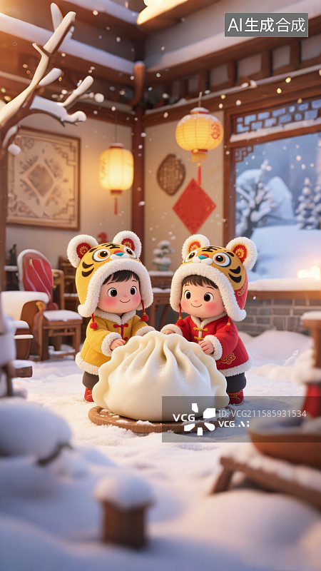 【AI数字艺术】冬至海报，冬至，饺子，水饺图片素材