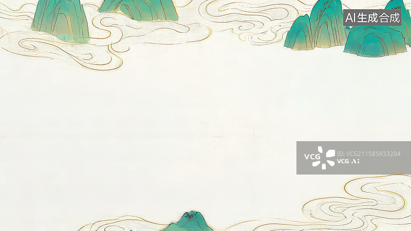 【AI数字艺术】水墨画居上-背景壁纸1青山云雾背景图图片素材