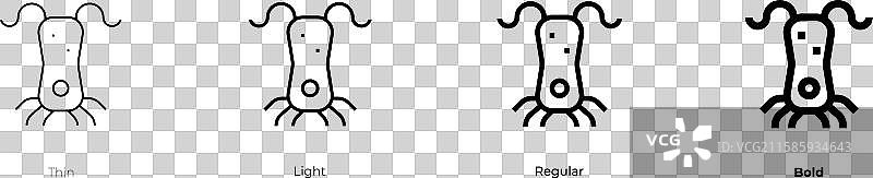 浮游生物图标，细线、常规和粗体风格图片素材