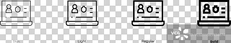 玩家图标，细体、常规体和粗体风格图片素材