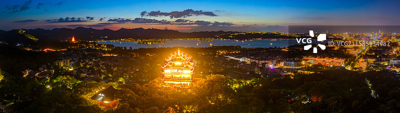 杭州城隍阁夜景图片素材