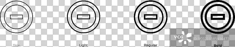 禁令图标，细体、常规体和粗体图片素材