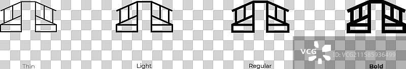 坡道图标，细体、常规体和粗体风格图片素材