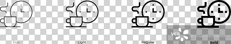 休息图标，细体、常规体和粗体风格图片素材