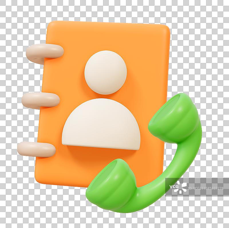 手机通讯录商务人脉联系沟通3D卡通插画元素图片素材