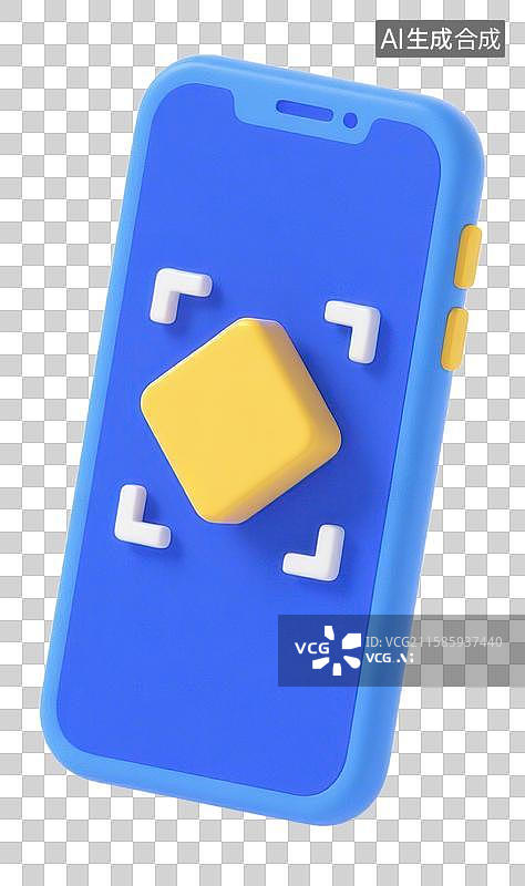 【AI数字艺术】3D三维增强现实手机图标vr虚拟现实模拟标志图片素材