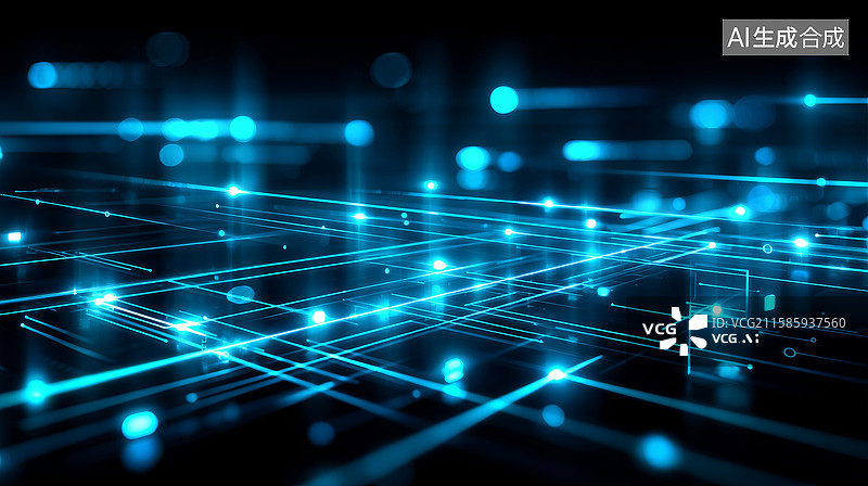 【AI数字艺术】抽象数字网络设计图片素材